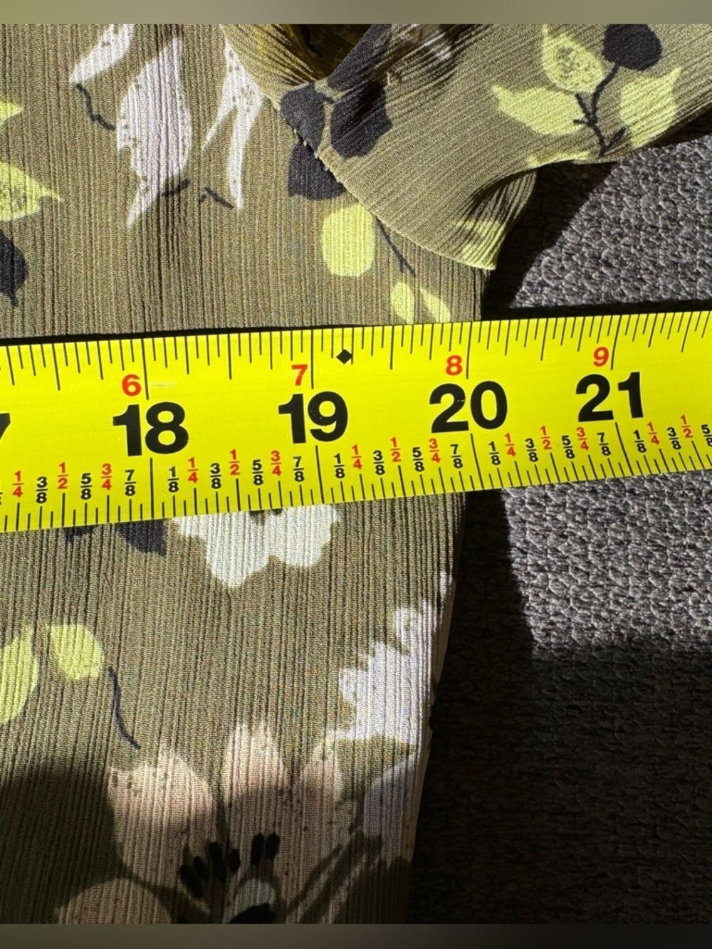 Madewell Cinch-Waist Tiered Midi Dress Wildblooms Olive Green Floral Cottage M - Picture 8 of 10